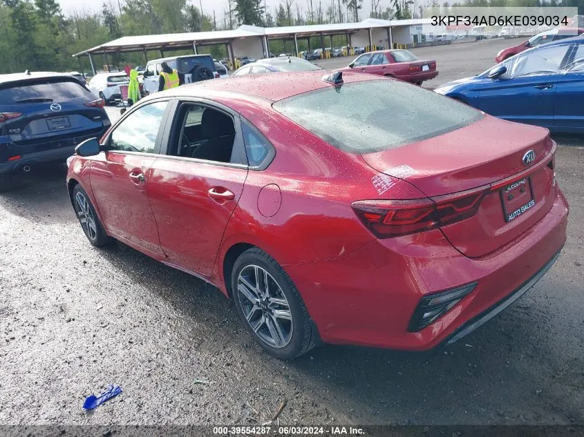 2019 Kia Forte S VIN: 3KPF34AD6KE039034 Lot: 39554287