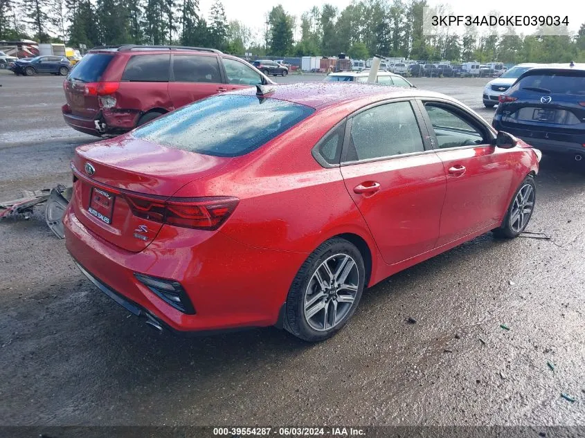 3KPF34AD6KE039034 2019 Kia Forte S