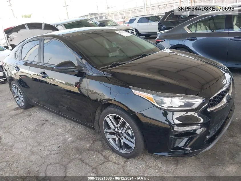 2019 Kia Forte S VIN: 3KPF34AD3KE070693 Lot: 39621586