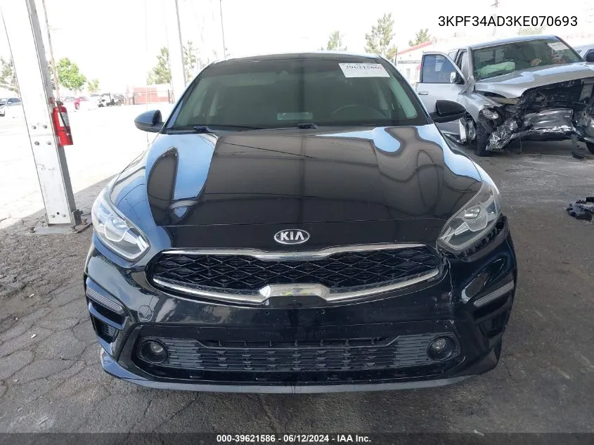 2019 Kia Forte S VIN: 3KPF34AD3KE070693 Lot: 39621586