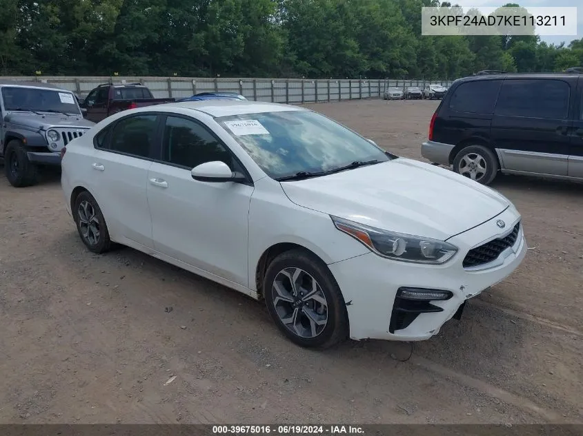 3KPF24AD7KE113211 2019 Kia Forte Lxs