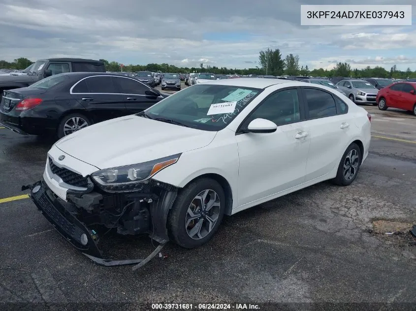 3KPF24AD7KE037943 2019 Kia Forte Lxs