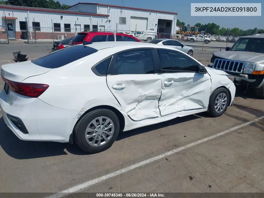 3KPF24AD2KE091800 2019 Kia Forte Fe