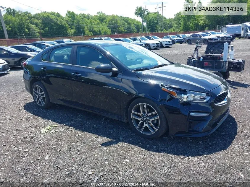 2019 Kia Forte S VIN: 3KPF34AD3KE114336 Lot: 39752319