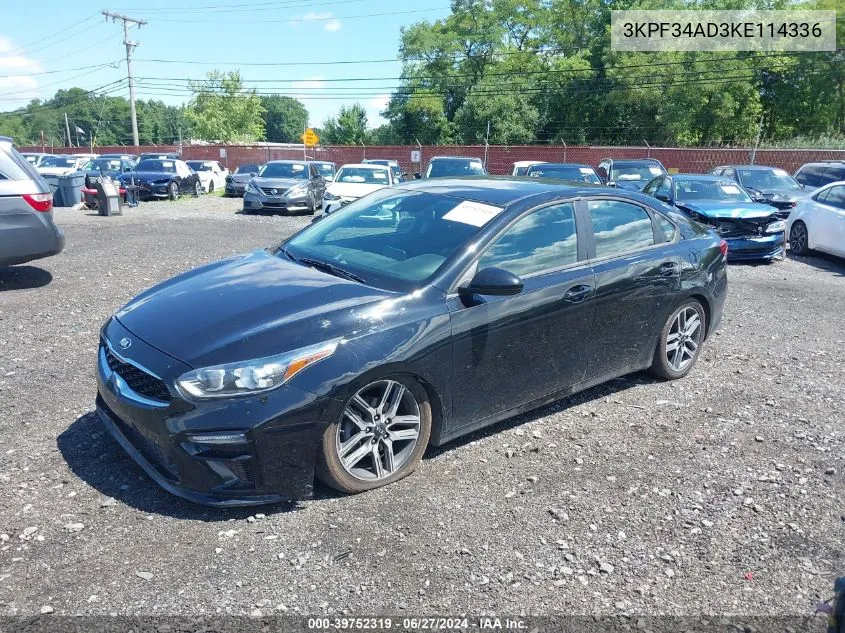 2019 Kia Forte S VIN: 3KPF34AD3KE114336 Lot: 39752319