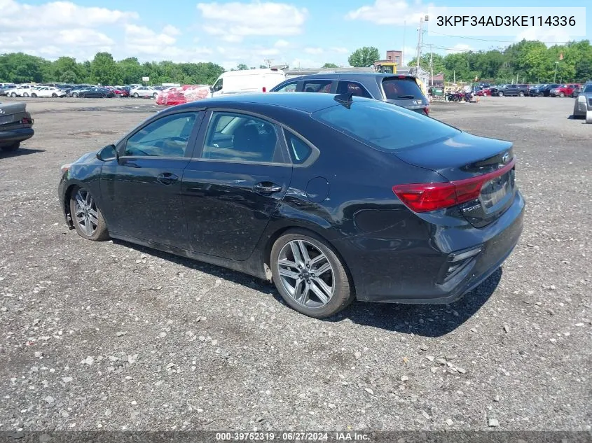 2019 Kia Forte S VIN: 3KPF34AD3KE114336 Lot: 39752319