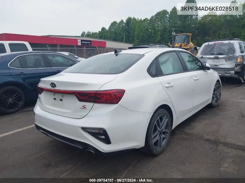 2019 Kia Forte S VIN: 3KPF34AD6KE028518 Lot: 39754707