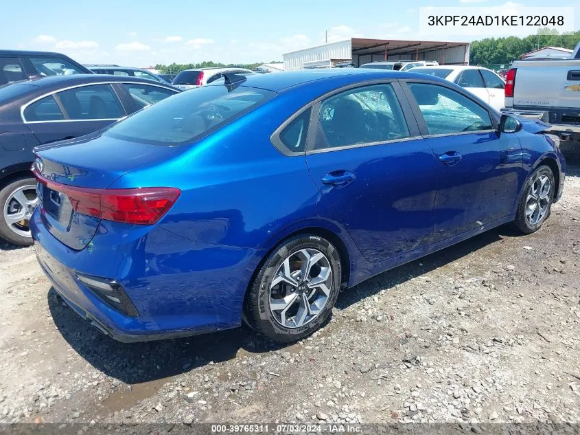 2019 Kia Forte Lxs VIN: 3KPF24AD1KE122048 Lot: 39765311