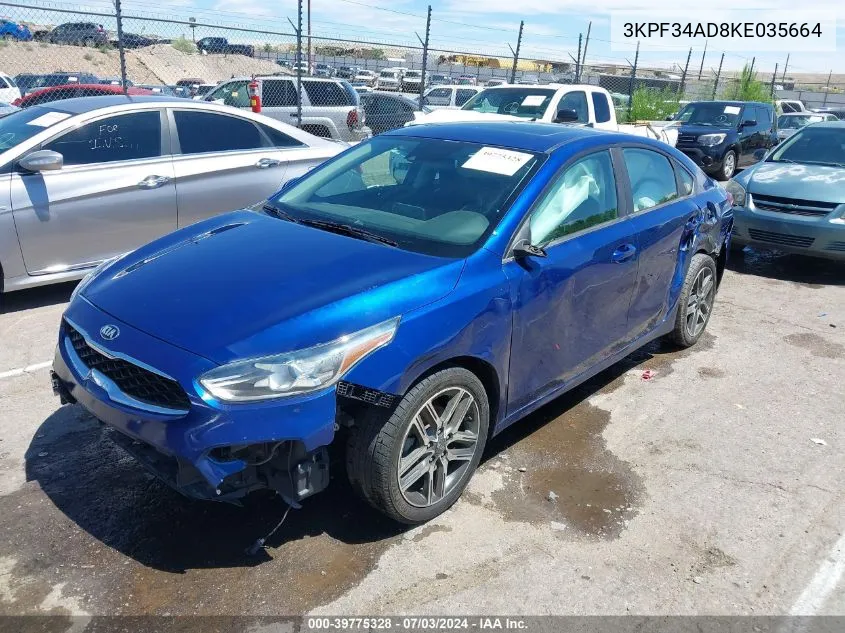 2019 Kia Forte S VIN: 3KPF34AD8KE035664 Lot: 39775328