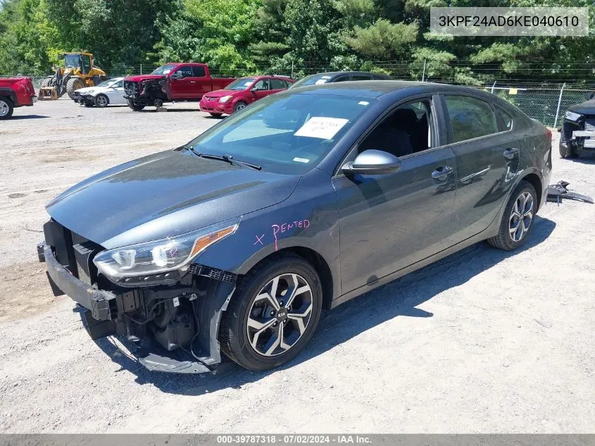 2019 Kia Forte Lxs VIN: 3KPF24AD6KE040610 Lot: 39787318