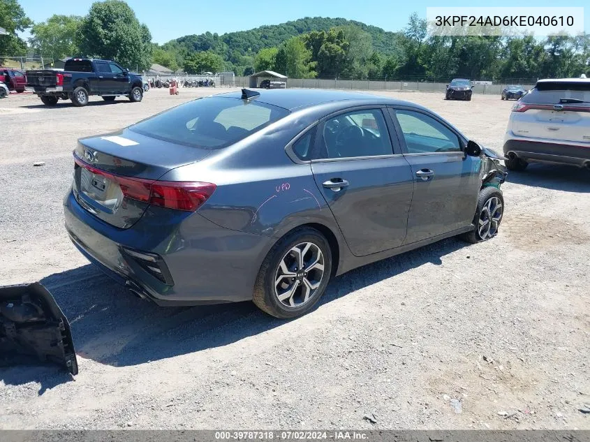 2019 Kia Forte Lxs VIN: 3KPF24AD6KE040610 Lot: 39787318