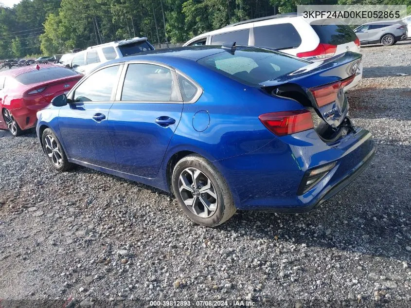 2019 Kia Forte Lxs VIN: 3KPF24AD0KE052865 Lot: 39812893