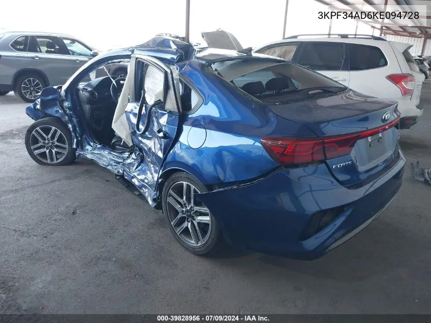 2019 Kia Forte S VIN: 3KPF34AD6KE094728 Lot: 39828956