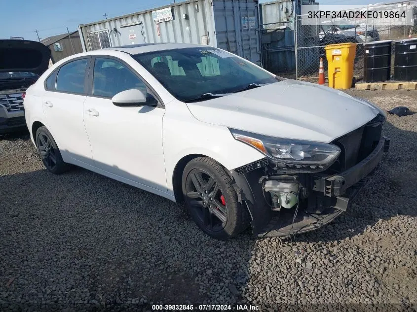 2019 Kia Forte Gt Line/S VIN: 3KPF34AD2KE019864 Lot: 39832845