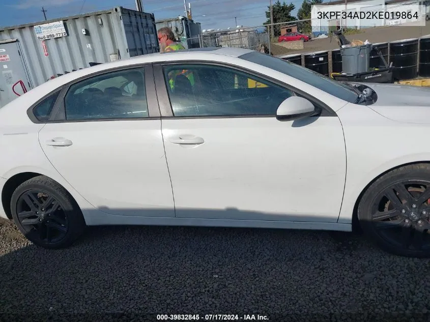 2019 Kia Forte Gt Line/S VIN: 3KPF34AD2KE019864 Lot: 39832845