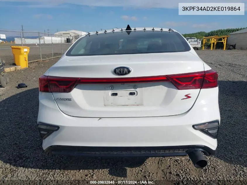 2019 Kia Forte Gt Line/S VIN: 3KPF34AD2KE019864 Lot: 39832845