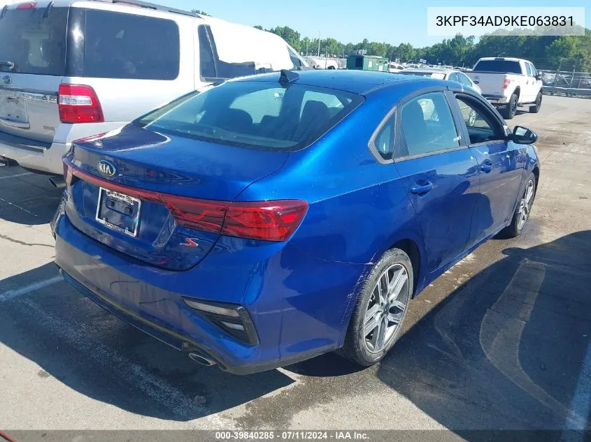 2019 Kia Forte S VIN: 3KPF34AD9KE063831 Lot: 39840285