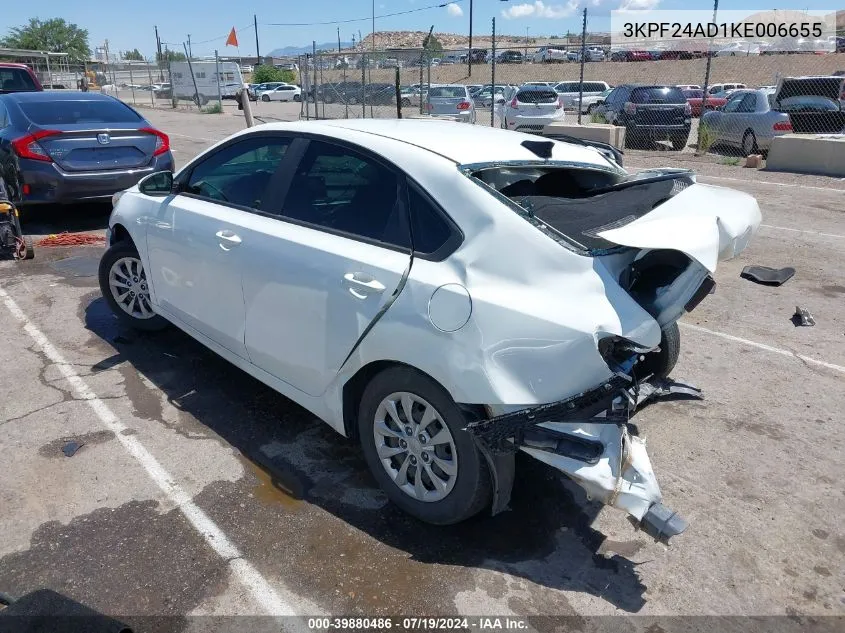 2019 Kia Forte Fe VIN: 3KPF24AD1KE006655 Lot: 39880486