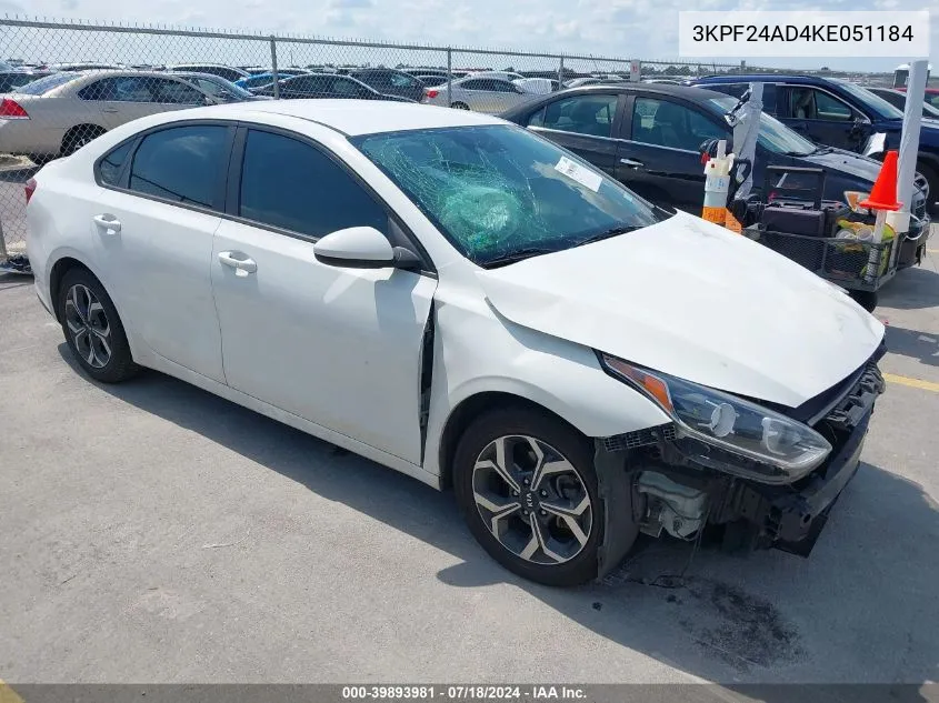 2019 Kia Forte Lxs VIN: 3KPF24AD4KE051184 Lot: 39893981