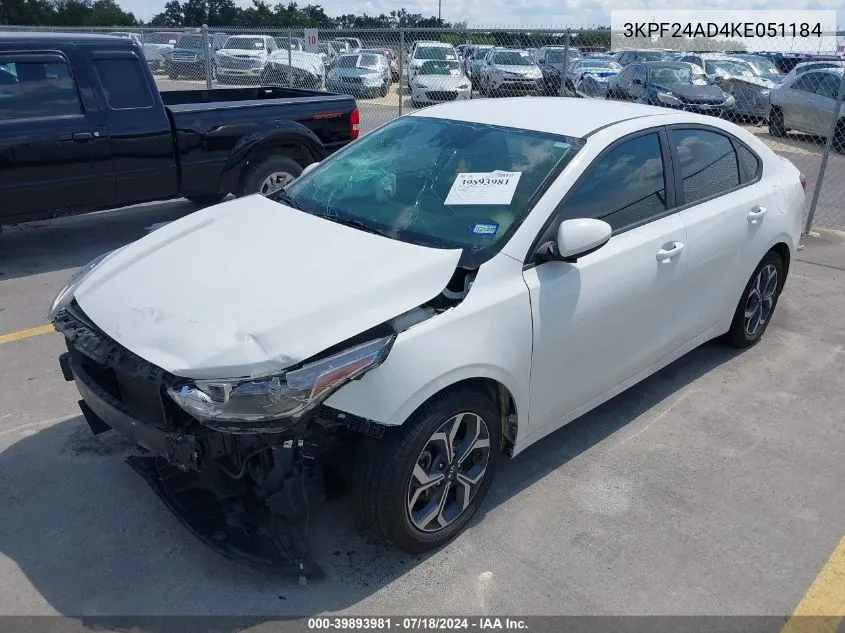 2019 Kia Forte Lxs VIN: 3KPF24AD4KE051184 Lot: 39893981