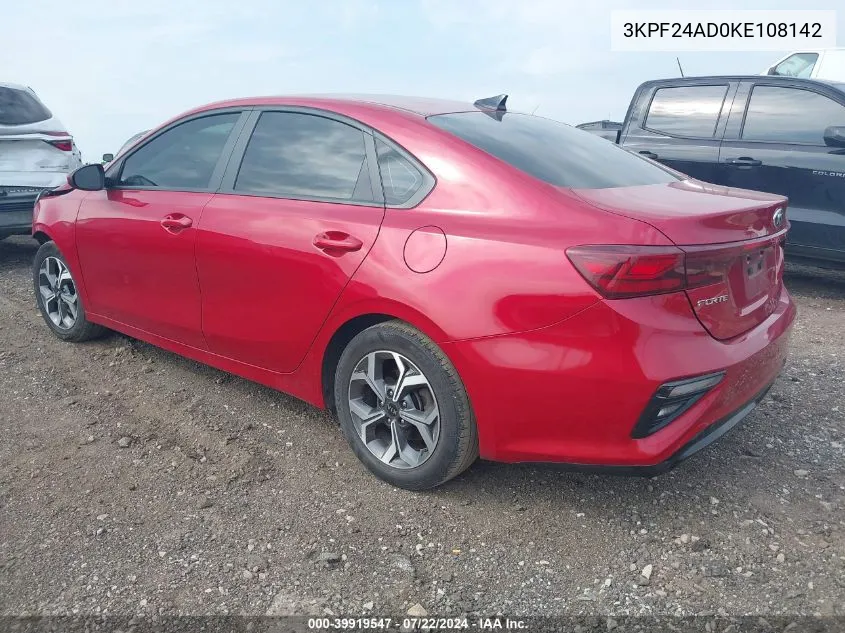 3KPF24AD0KE108142 2019 Kia Forte Lxs