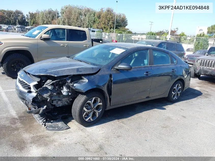 2019 Kia Forte Lxs VIN: 3KPF24AD1KE094848 Lot: 39921660