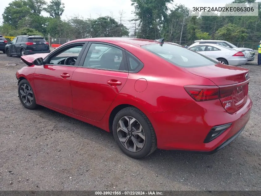 2019 Kia Forte Lxs VIN: 3KPF24AD2KE086306 Lot: 39921955