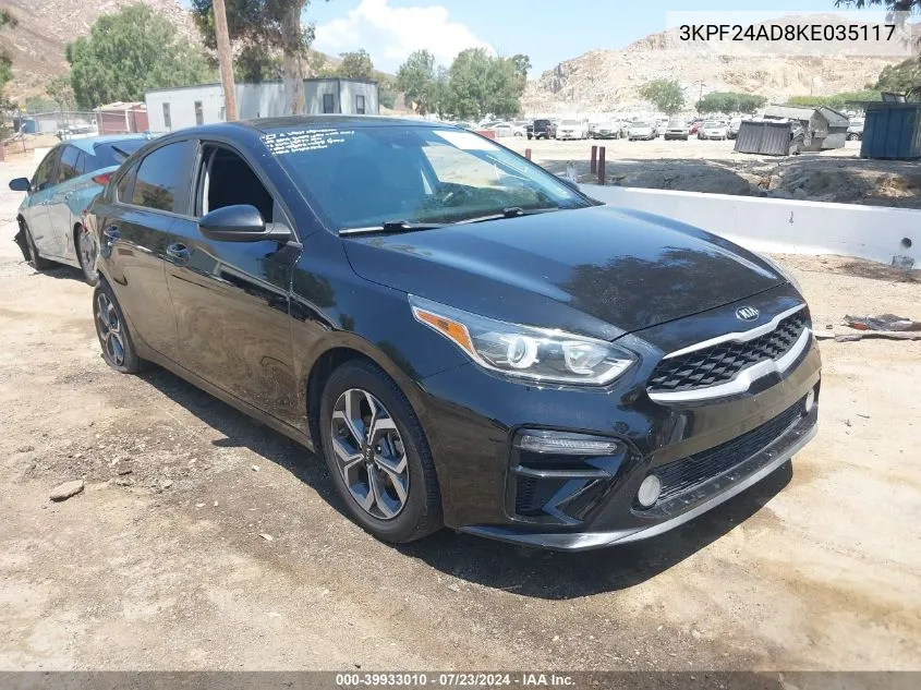 2019 Kia Forte Lxs VIN: 3KPF24AD8KE035117 Lot: 39933010