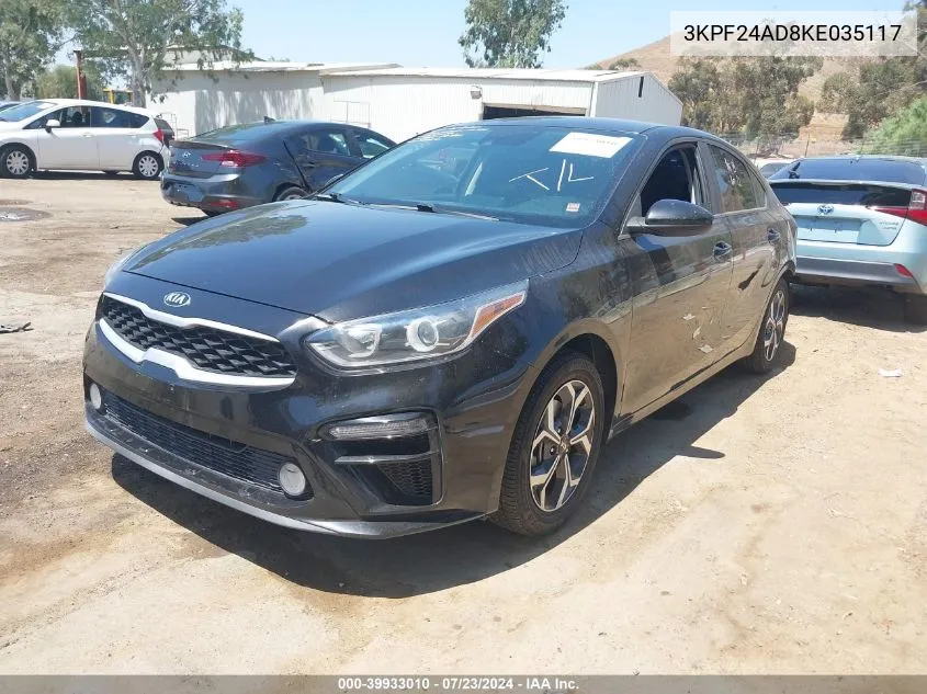 3KPF24AD8KE035117 2019 Kia Forte Lxs