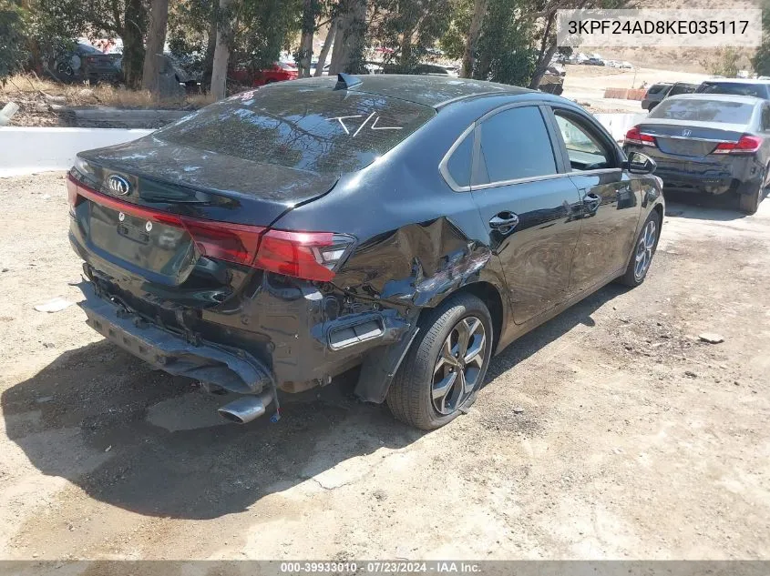 2019 Kia Forte Lxs VIN: 3KPF24AD8KE035117 Lot: 39933010