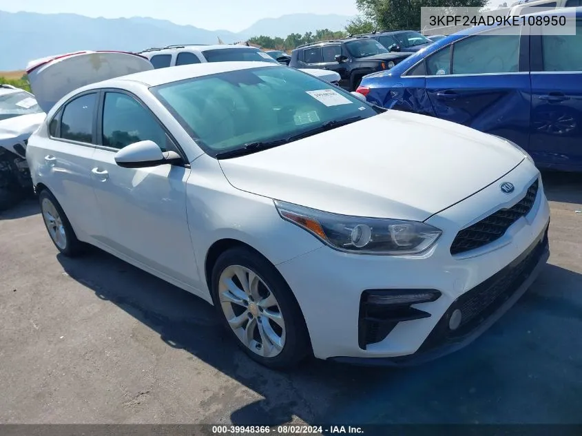 2019 Kia Forte Lxs VIN: 3KPF24AD9KE108950 Lot: 39948366