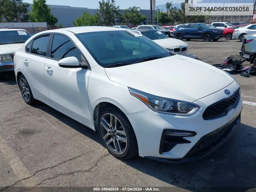 3KPF34AD5KE036058 2019 Kia Forte S