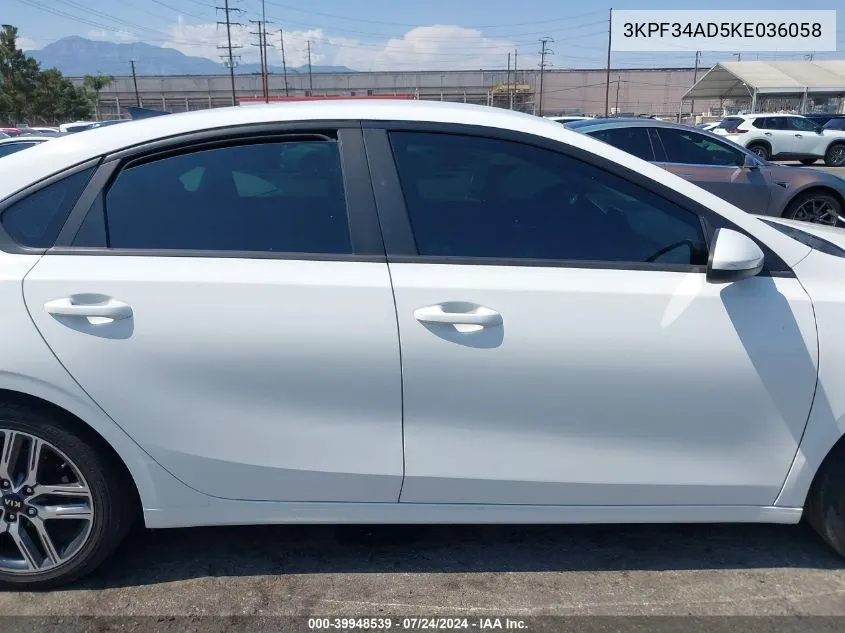 2019 Kia Forte S VIN: 3KPF34AD5KE036058 Lot: 39948539