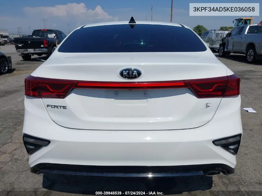 2019 Kia Forte S VIN: 3KPF34AD5KE036058 Lot: 39948539