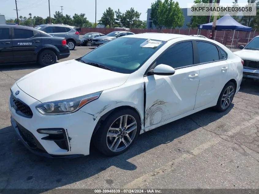 2019 Kia Forte S VIN: 3KPF34AD5KE036058 Lot: 39948539