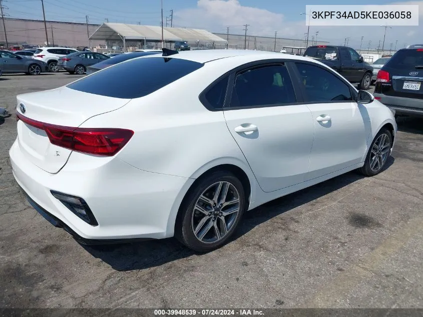 3KPF34AD5KE036058 2019 Kia Forte S