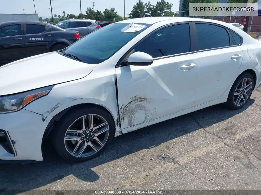 2019 Kia Forte S VIN: 3KPF34AD5KE036058 Lot: 39948539