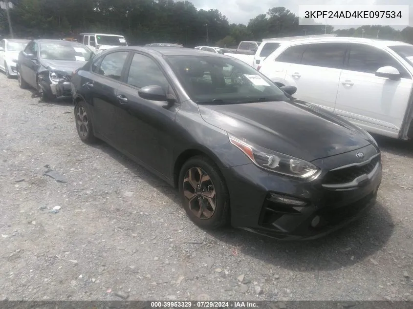 2019 Kia Forte Lxs VIN: 3KPF24AD4KE097534 Lot: 39953329