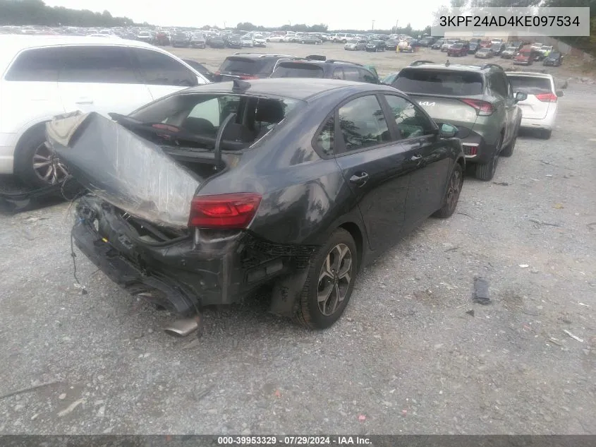 2019 Kia Forte Lxs VIN: 3KPF24AD4KE097534 Lot: 39953329