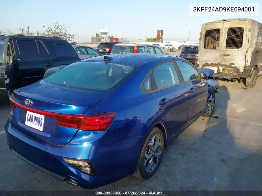 2019 Kia Forte Lxs VIN: 3KPF24AD9KE094001 Lot: 39953356