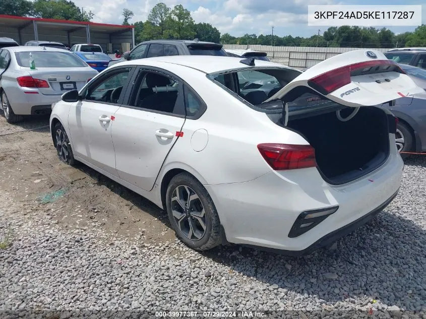 3KPF24AD5KE117287 2019 Kia Forte Lxs