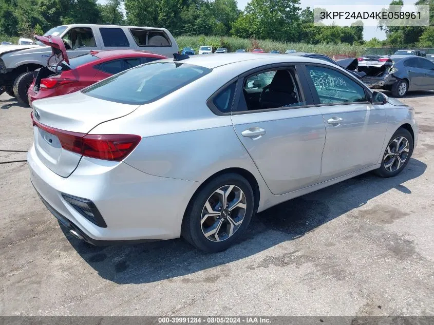 2019 Kia Forte Lxs VIN: 3KPF24AD4KE058961 Lot: 39991284