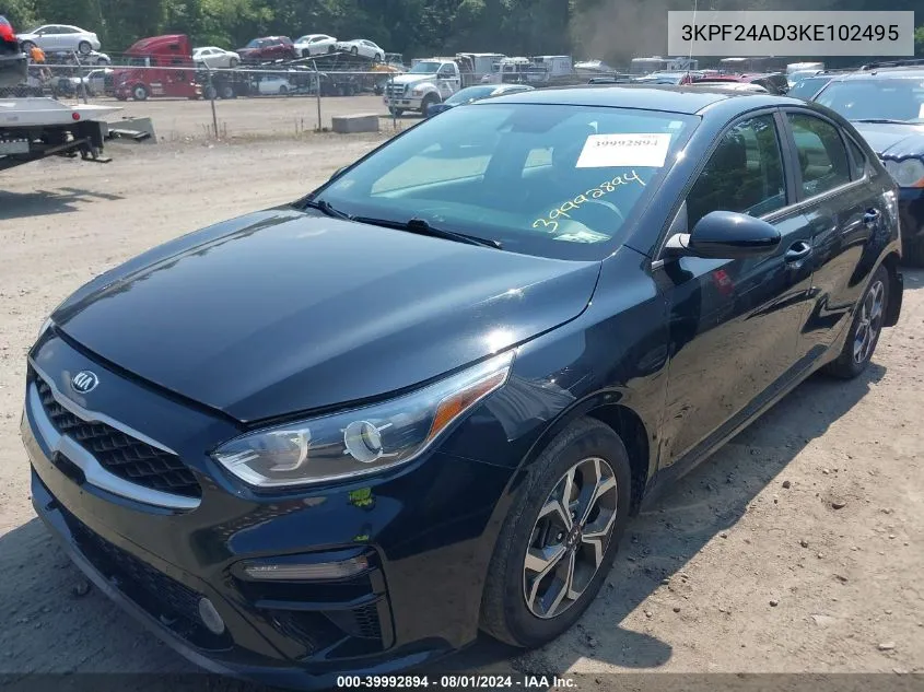 2019 Kia Forte Lxs VIN: 3KPF24AD3KE102495 Lot: 39992894