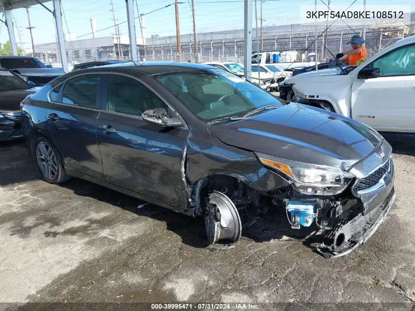 2019 Kia Forte Ex VIN: 3KPF54AD8KE108512 Lot: 39995471