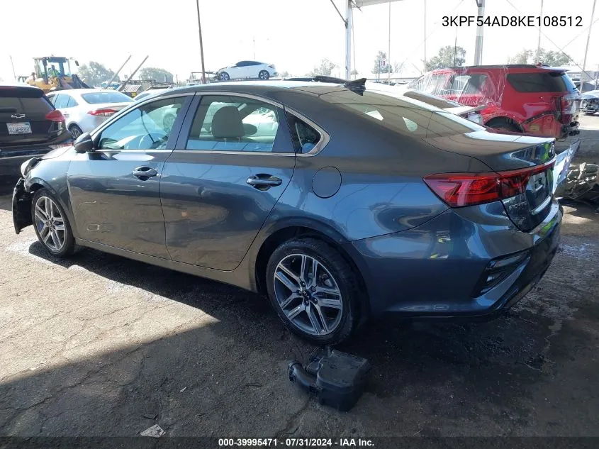 2019 Kia Forte Ex VIN: 3KPF54AD8KE108512 Lot: 39995471