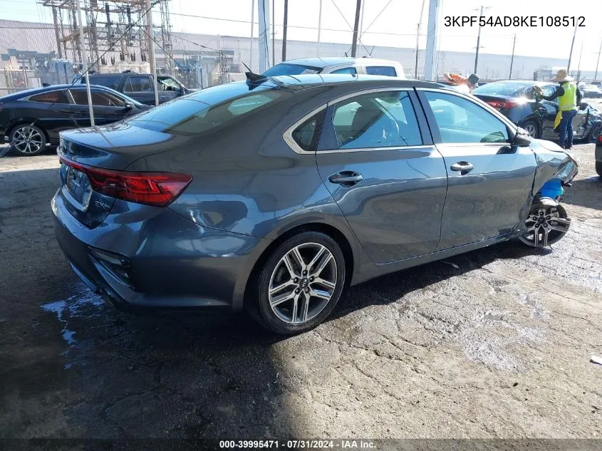 2019 Kia Forte Ex VIN: 3KPF54AD8KE108512 Lot: 39995471