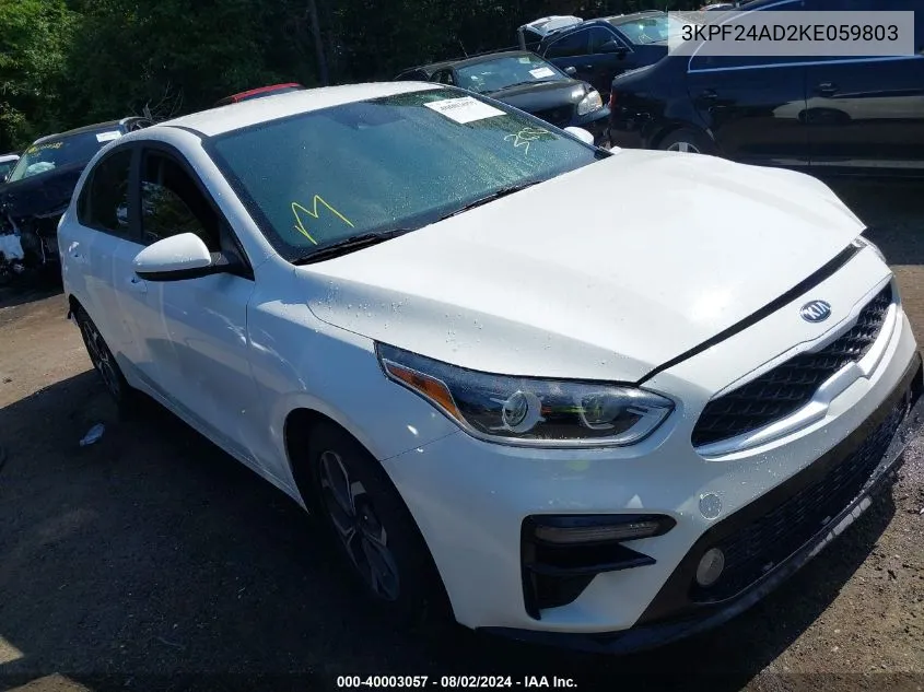 2019 Kia Forte Fe/Lx/Lxs VIN: 3KPF24AD2KE059803 Lot: 40003057