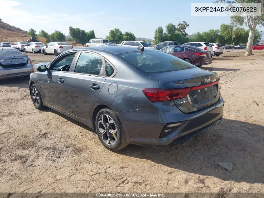 2019 Kia Forte Lxs VIN: 3KPF24AD4KE076828 Lot: 40026215