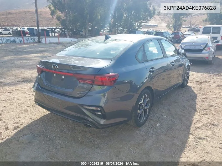 3KPF24AD4KE076828 2019 Kia Forte Lxs