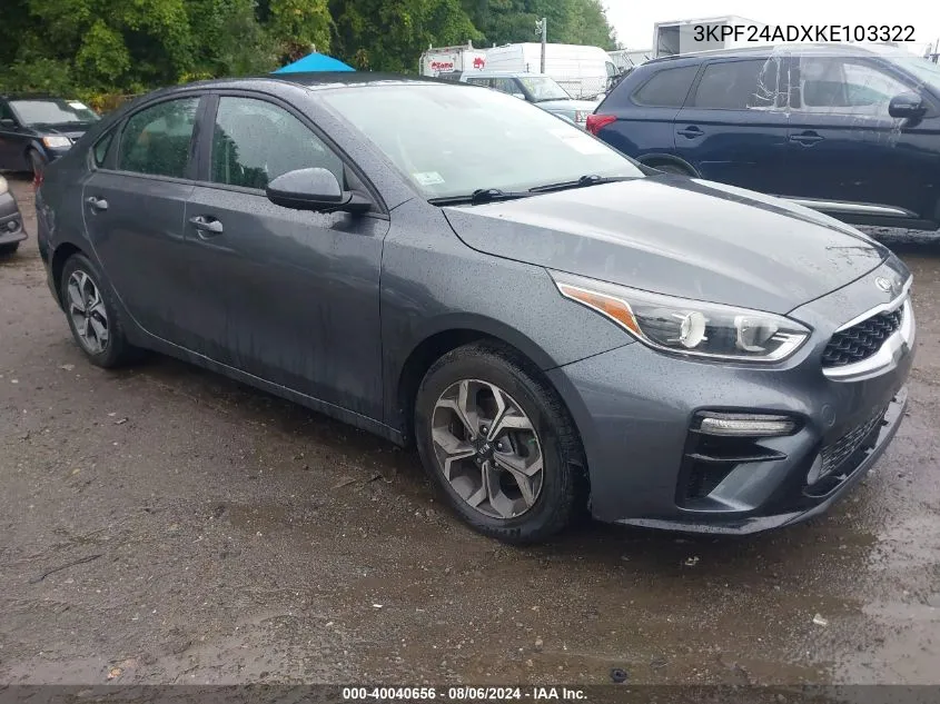 3KPF24ADXKE103322 2019 Kia Forte Lxs